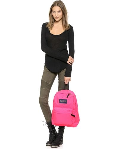 Jansport Classic Superbreak Backpack - Fluorescent Pink