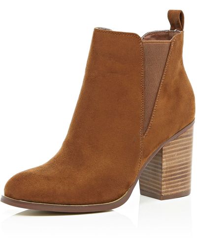 River Island Tan Heeled Chelsea Ankle Boots - Brown