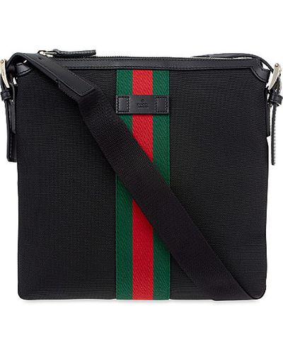 Gucci Techno Striped Messenger Bag - Red