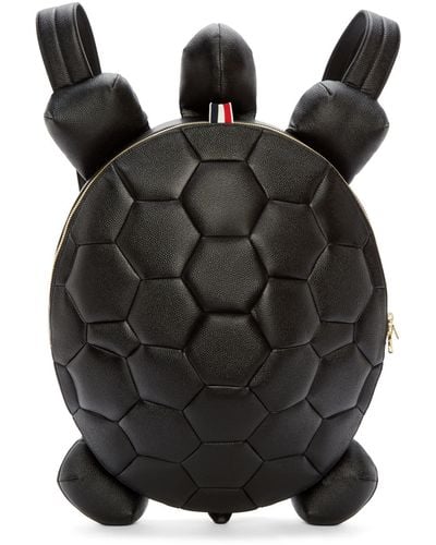 Thom Browne Black Leather Turtle Backpack