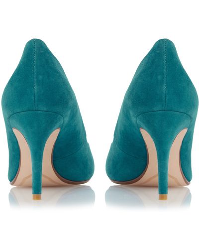 Dune Alina Stiletto Suede Heeled Court Shoes - Blue
