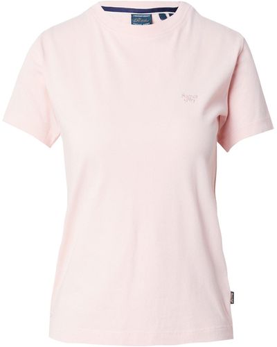 Superdry T-Shirt Essential (1-tlg) Plain/ohne Details, Stickerei - Pink