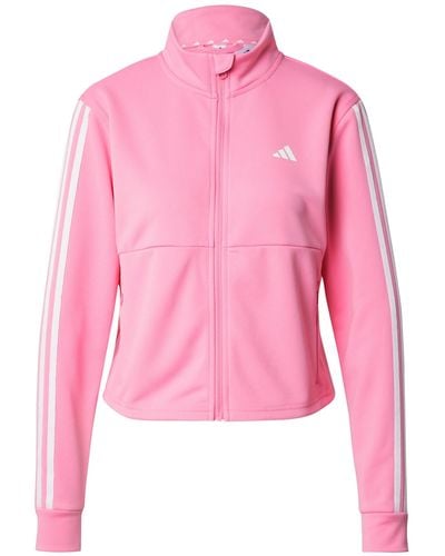 adidas Originals Sportsweatjacke 'train essentials 3-stripes' - Pink