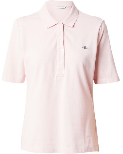 GANT Kurzarmshirt (1-tlg) Plain/ohne Details, Stickerei - Pink