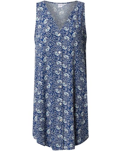 Gap Kleid 'v-sl btn shft dress' - Blau