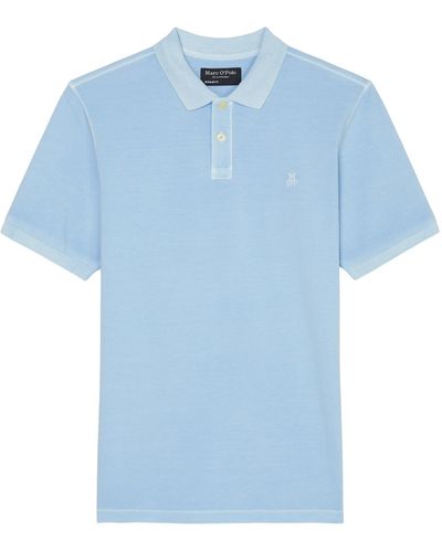 Marc O' Polo T-Shirt Poloshirt, short sleeve, rib detail - Blau