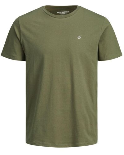 Jack & Jones & -Shirt 5er-Pack T-Shirts JorJxj Regular-Fit Logo Rundhals - Grün