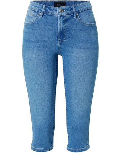 Vero Moda 3/4-Jeans June (1-tlg) Plain/ohne Details - Blau