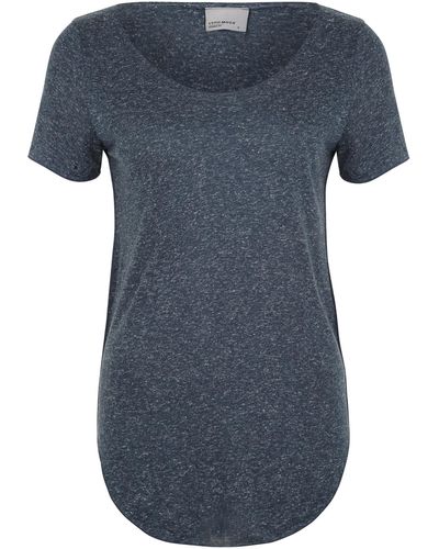 Vero Moda T-Shirt Lua (1-tlg) Plain/ohne Details - Blau