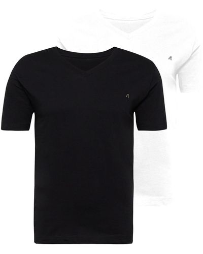 Replay T-Shirt Basic V-Ausschnitt (2-tlg. - Schwarz