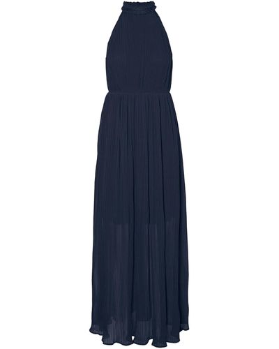 Vero Moda Abendkleid Mia (1-tlg) Plissee, Spitze - Blau