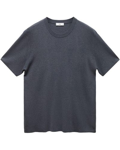 Mango T-shirt 'lino' - Blau