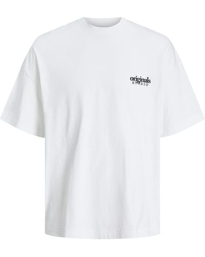 Jack & Jones T-Shirt JORBARI BACK TEE SS CREW NECK - Weiß