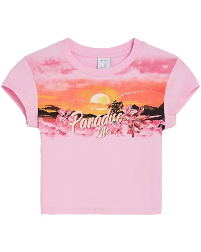 Bershka T-shirt - Pink