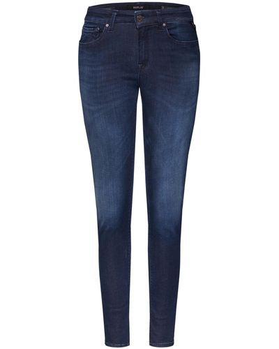 Replay Skinny-fit-Jeans (1-tlg) Plain/ohne Details, Weiteres Detail - Blau