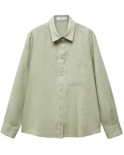 Mango Bluse 'lino' - Grün