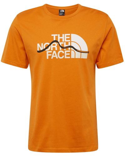 The North Face T-shirt 'mountain line' - Orange
