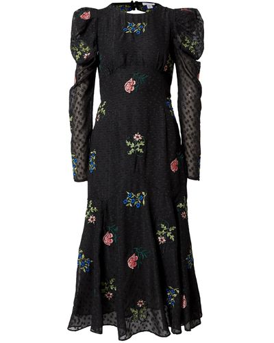 Warehouse Kleid 'william morris' - Schwarz