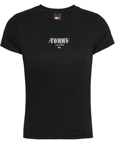 Tommy Hilfiger T-Shirt TJW SLIM ESSNTL LOGO 1 TEE EXT Große Größen - Schwarz