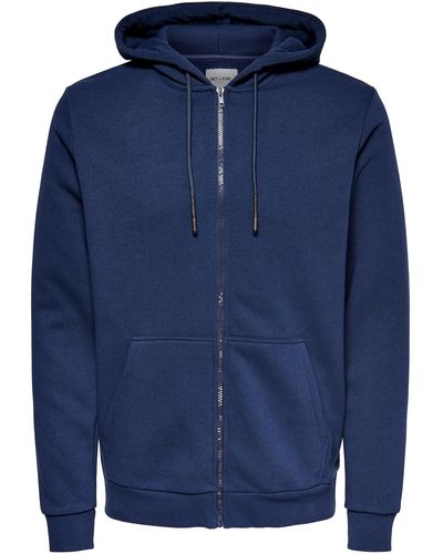 Only & Sons Sweatjacke 'ceres' - Blau