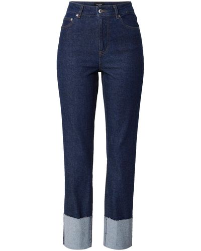 Vero Moda Wmdrew straight foldup high waist jeans - Blau