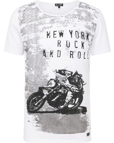 Key Largo T-shirt 'cafe racer' - Weiß