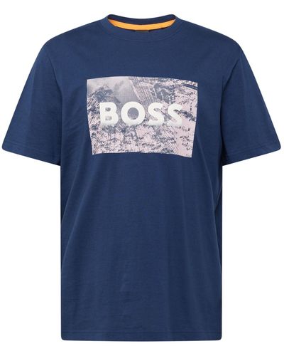 BOSS T-shirt 'building' - Blau