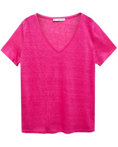Mango T-shirt 'linito' - Pink