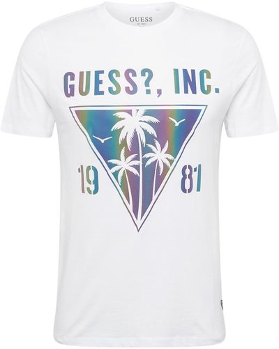 Guess T-Shirt IRIDESCENT PALMS (1-tlg) - Weiß