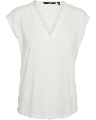 Vero Moda Spitzenverziertes tshirt - Weiß