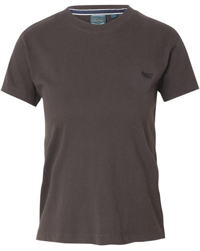 Superdry T-Shirt ESSENTIAL (1-tlg) Stickerei, Plain/ohne Details - Grau