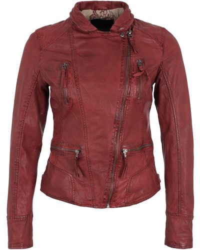 Oakwood Biker-lederjacke - Rot