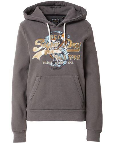 Superdry Sweatshirt (1-tlg) Plain/ohne Details - Grau