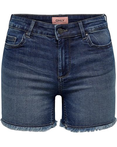 ONLY Jeans Short ONLBLUSH LIFE MID - Blau
