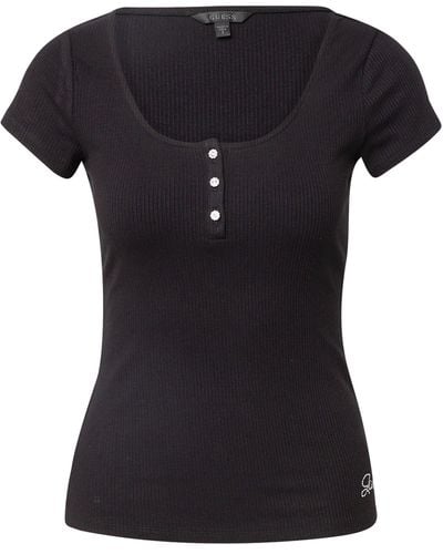 Guess T-Shirt Karlee (1-tlg) Ziersteine - Schwarz