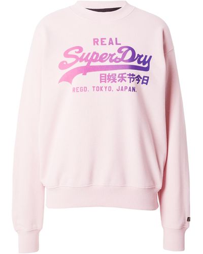 Superdry Sweatshirt (1-tlg) Plain/ohne Details - Pink
