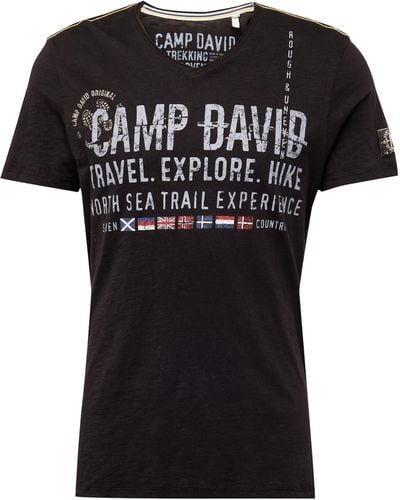 Camp David T-shirt 'north sea trail' - Schwarz
