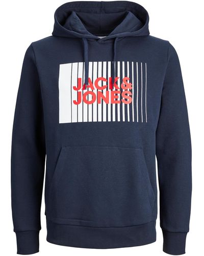 Jack & Jones Hoodie Kapuzenpullover JJECORP LOGO - Blau