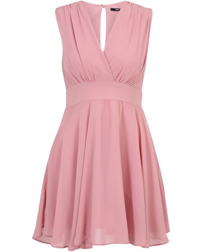 TFNC London Minikleid NORDI (1-tlg) Drapiert/gerafft, Wickel-Design, Cut-Outs - Pink