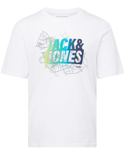 Jack & Jones T-shirt 'map summer' - Weiß