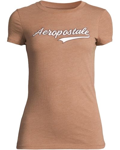 Aéropostale T-shirt 'jki script tail' - Braun