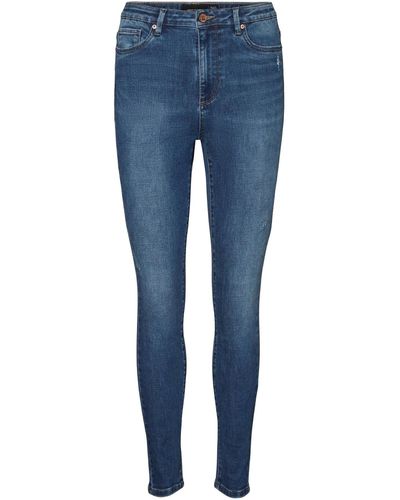 Vero Moda High-waist-Jeans SOPHIA (1-tlg) Plain/ohne Details - Blau