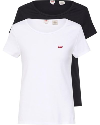 Levi's Levi's® T-Shirt Mini-Logo (2-tlg., 2er-Pack) mit kleiner Markenlogo-Stickerei auf der Brust - Schwarz