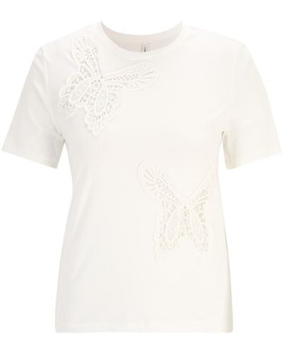 Only Petite T-shirt 'fly' - Weiß