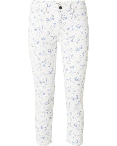 Esprit 7/8- Schmal geschnittene Cropped-Hose mit Print - Weiß