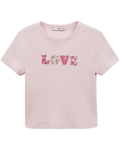 Mango Shirt 'amor' - Pink