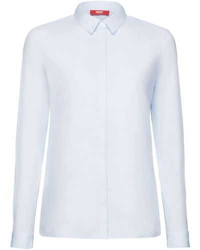 Esprit Langarmbluse Langärmliges Popeline-Hemd - Weiß