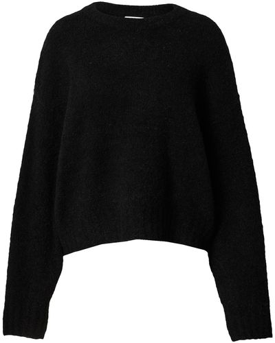 TOPSHOP – kastiger strickpullover aus bouclé - Schwarz