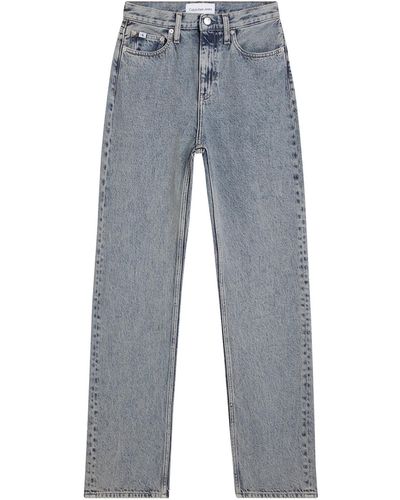 Calvin Klein Jeans 'high rise straight' - Blau