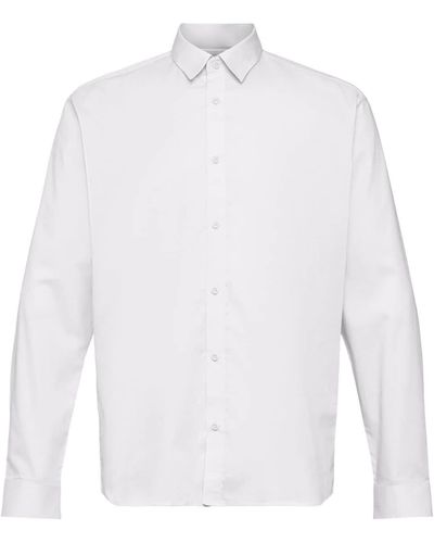 Esprit Businesshemd Nachhaltiges Baumwollhemd - Weiß